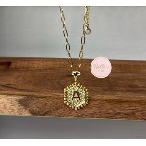 Gold plated Initial Pendant Necklace